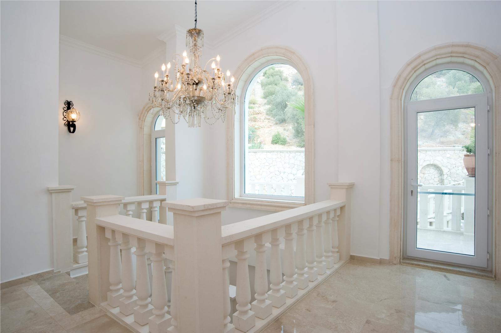 Marble floors throughout